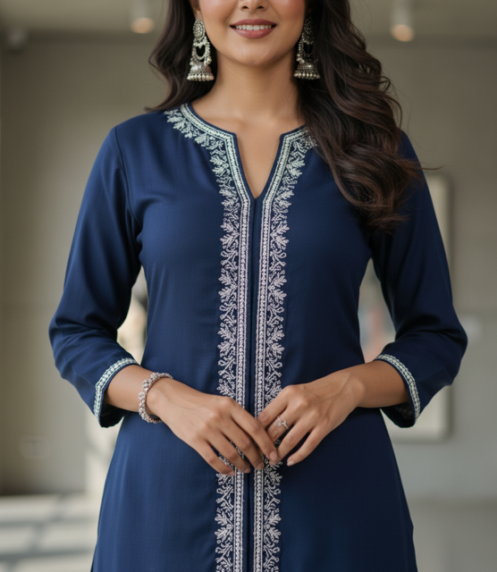 Navy Blue Palazzo Suit - Image 3