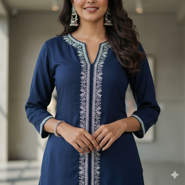 Navy Blue Palazzo Suit - Image 3