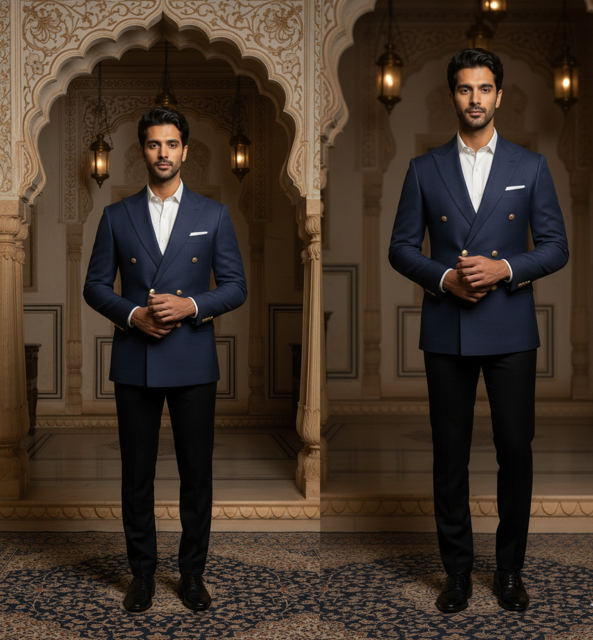 Navy Double-Breasted Blazer - Image 3