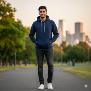 Navy Fleece Pullover Hoodie