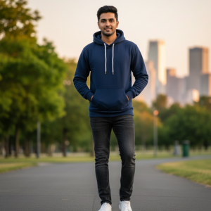 Navy Fleece Pullover Hoodie