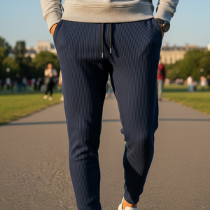 Navy Ribbed Joggers