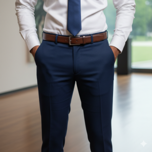 Navy Stretch Formal Trousers