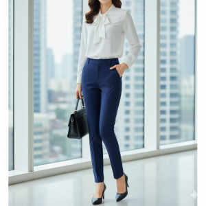 Navy Stretch Trousers