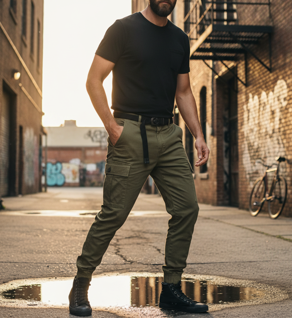 Olive Cargo Joggers - Image 2