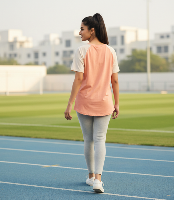 Peach Raglan Sleeve Tee - Image 2