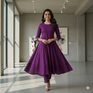 Purple Anarkali Kurti
