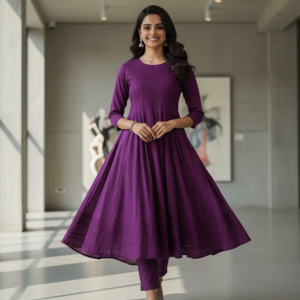 Purple Anarkali Kurti