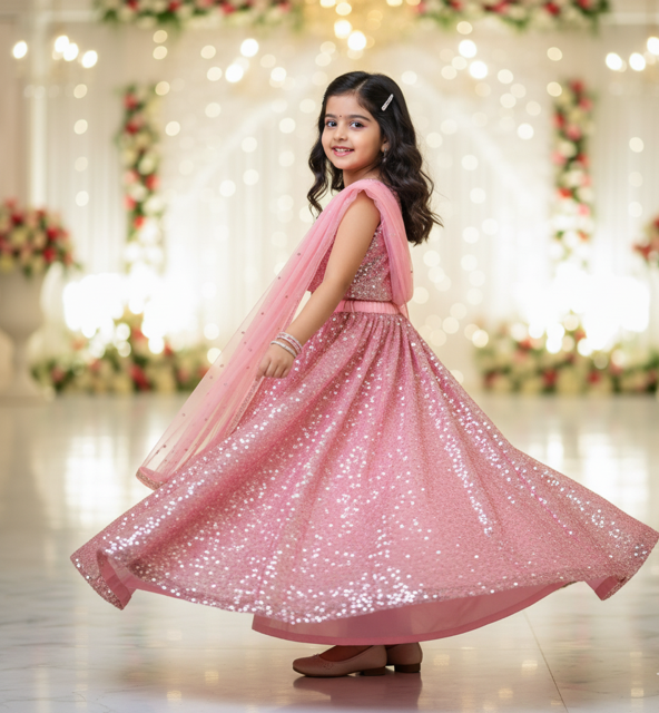Sequin Net Lehenga Set - Image 2