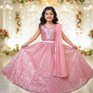 Sequin Net Lehenga Set