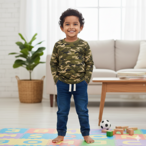 Olive Green Camouflage T-Shirt