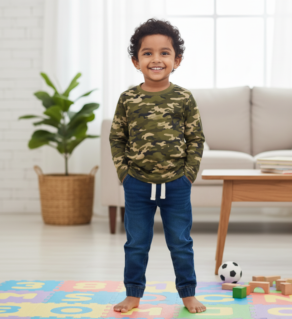 Olive Green Camouflage T-Shirt