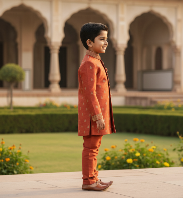 Terracotta Printed Sherwani Style - Image 2