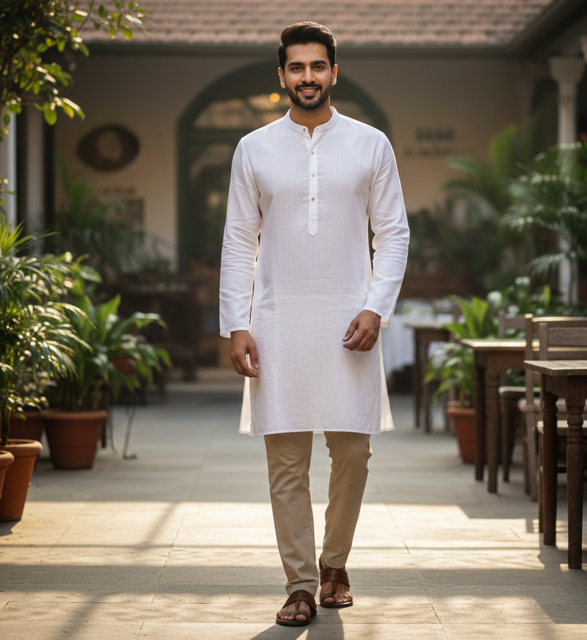 White Linen Summer Kurta