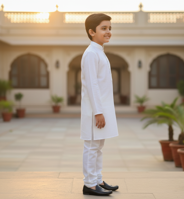White Linen Summer Kurta - Image 2