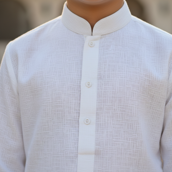 White Linen Summer Kurta - Image 3