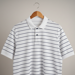 White Striped Sports Polo