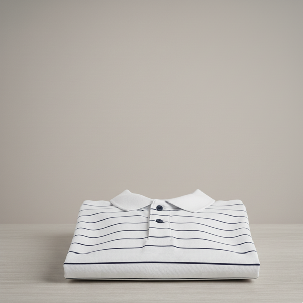 White Striped Sports Polo - Image 2