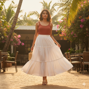 White Tiered Skirt