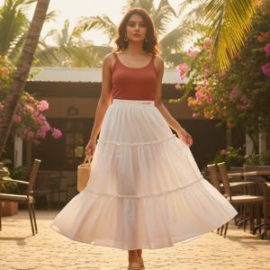 White Tiered Skirt