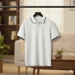 White Tipped Collar Polo