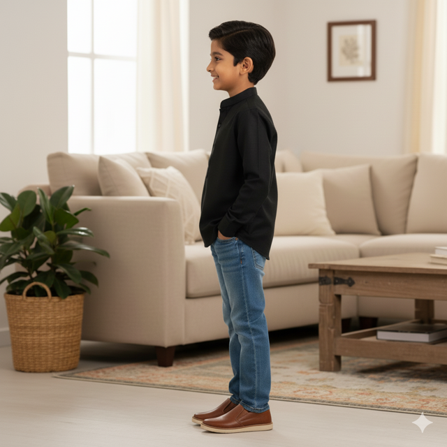 Mandarin Collar Black Shirt - Image 2