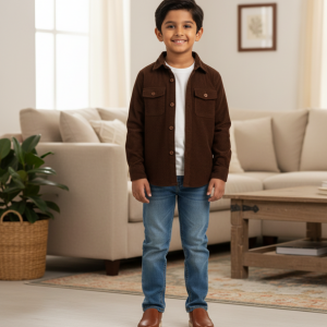 Dark Brown Corduroy Casual Shirt