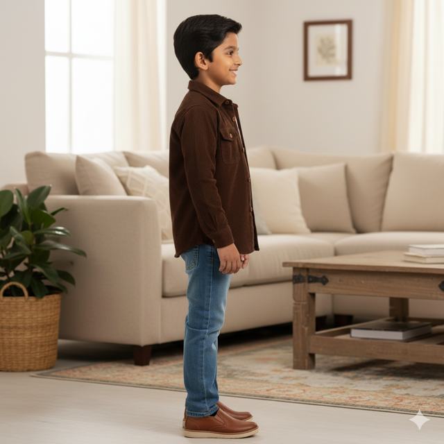 Dark Brown Corduroy Casual Shirt - Image 2