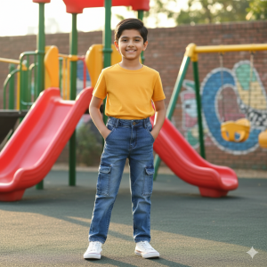 Cargo Style Denim Jeans