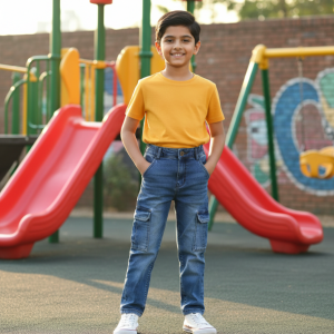 Cargo Style Denim Jeans