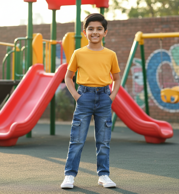 Cargo Style Denim Jeans