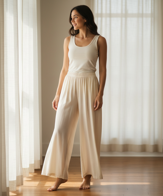 Cream Palazzo Pants