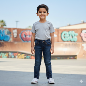 Dark Indigo Jeans with Whiskering