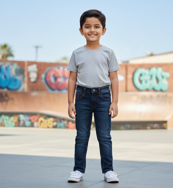 Dark Indigo Jeans with Whiskering