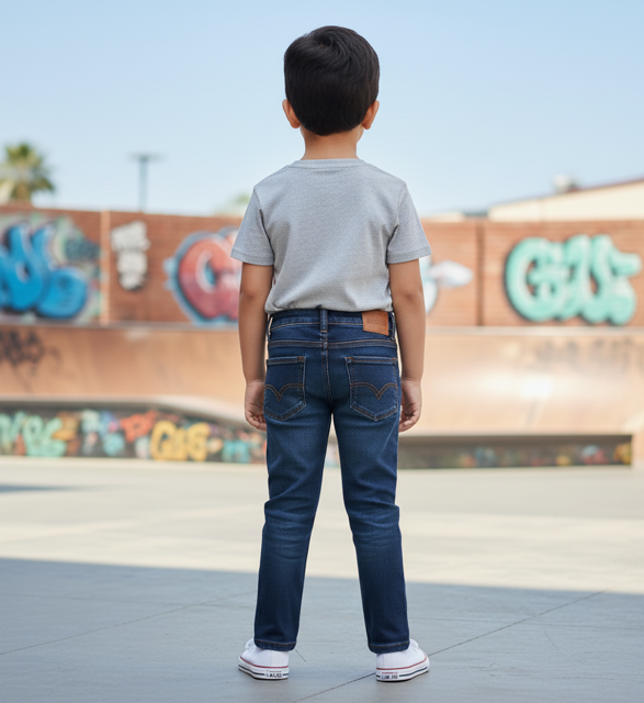 Dark Indigo Jeans with Whiskering - Image 2