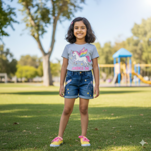Grey Graphic Print Cotton Knit Tee