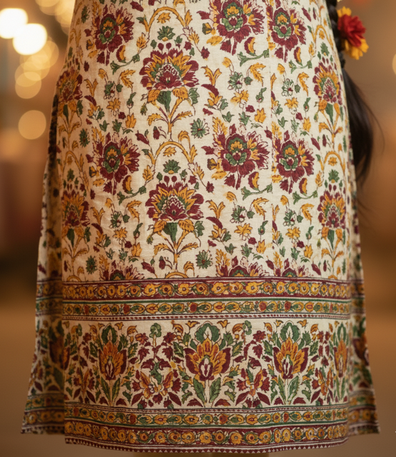 Cream Cotton Printed Kurta Set - Image 3