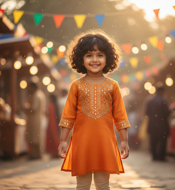 Saffron Silk Blend Kurta - Image 2