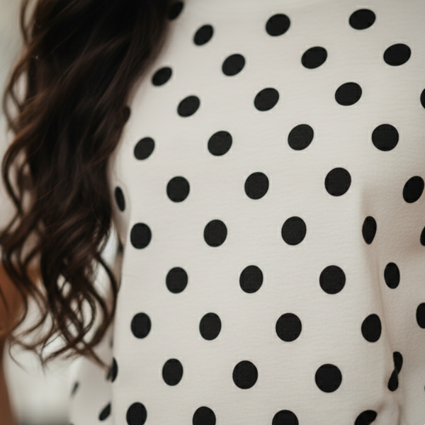 Polka Dot Cotton Jersey Classic Tee - Image 2
