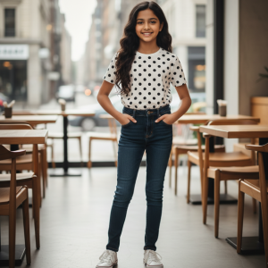 Polka Dot Cotton Jersey Classic Tee