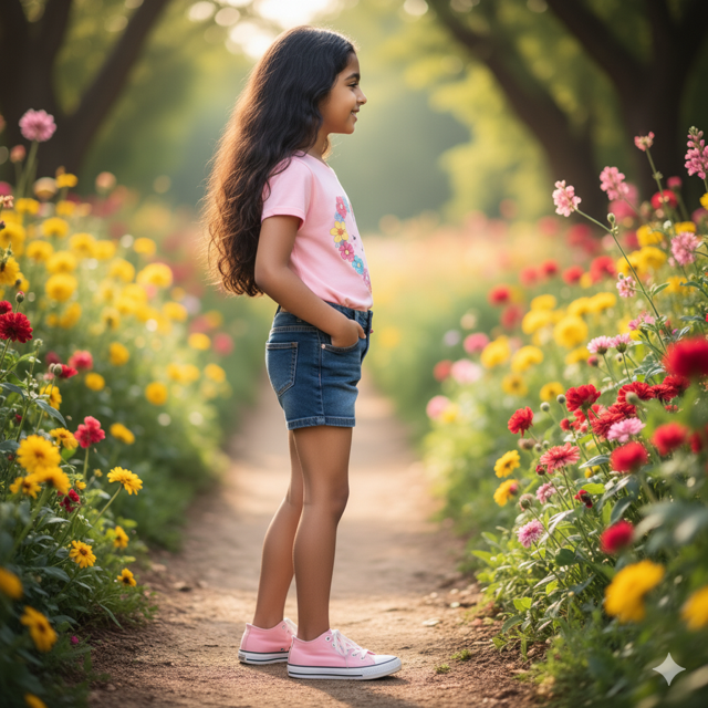 Pink Heart Graphic Cotton Jersey Tee - Image 3