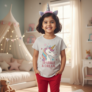 Unicorn Graphic Off-White Cotton T-Shirt