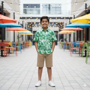 Beige Chambray Shorts