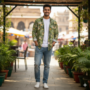 Green Floral Print Shirt