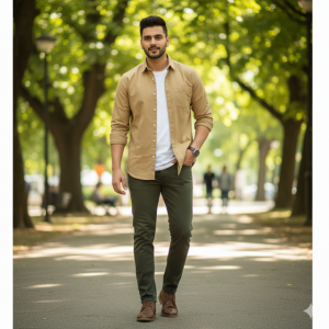 Khaki Oxford Weave Shirt