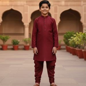Maroon Pathani Suit Set