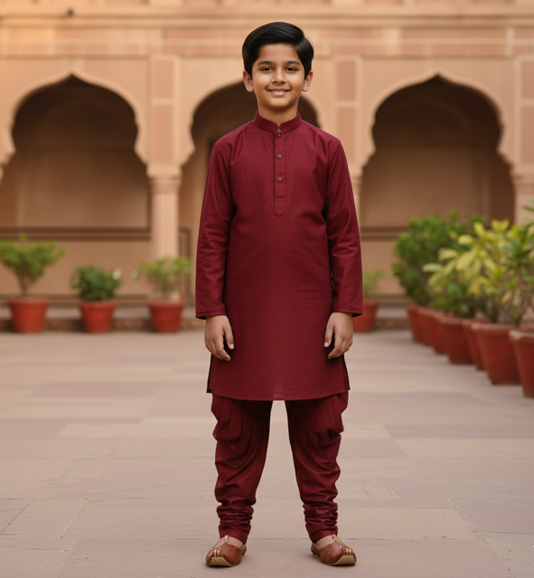 Maroon Pathani Suit Set