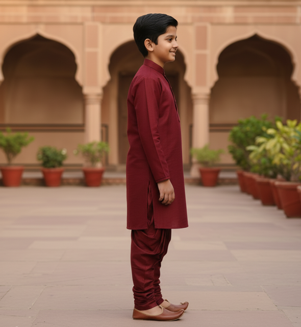 Maroon Pathani Suit Set - Image 2