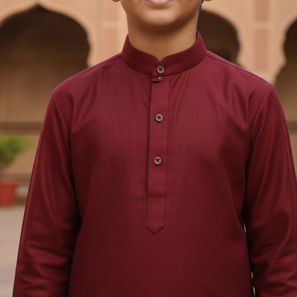 Maroon Pathani Suit Set - Image 3