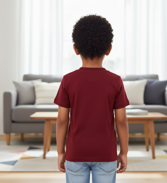 Maroon Henley Neck T-Shirt - Image 2